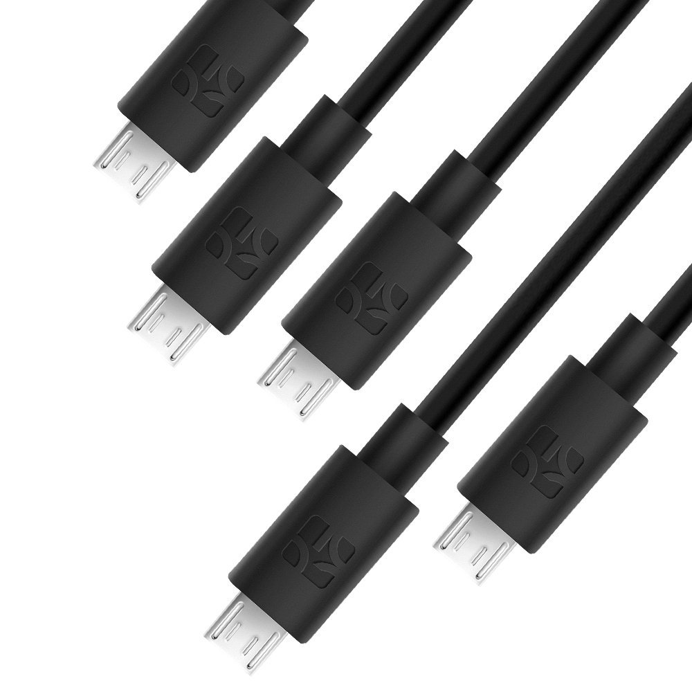 Pack de 5 câbles Micro USB 1 mètre Coolreal à 4€79 Amazon