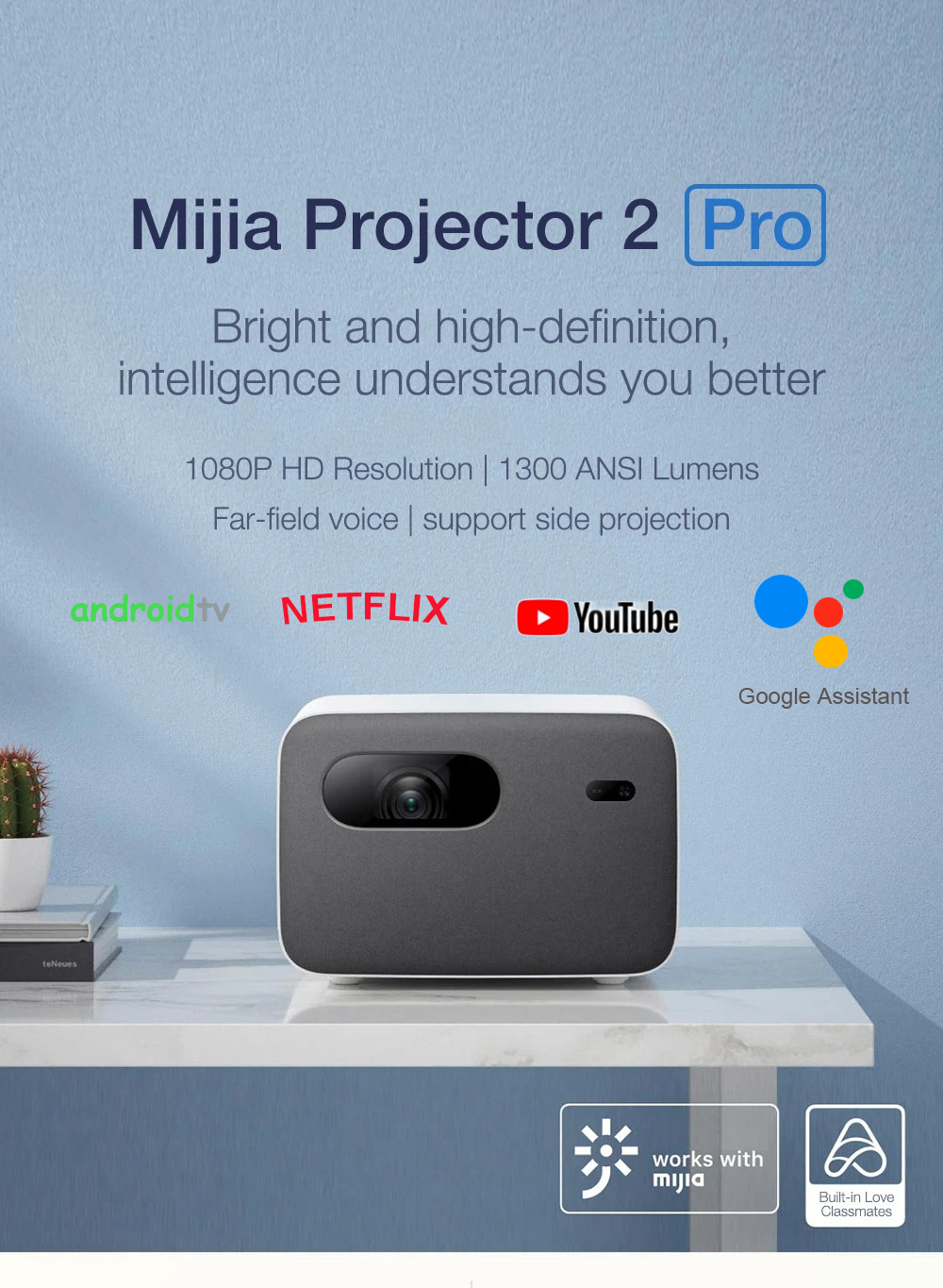 Videoprojecteur Full HD 1300 ansi Xiaomi Mi smart projector 2 pro