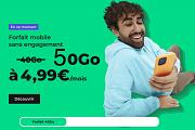 Bon plan relatif Forfait Red by SFR 50 Go 4G/20 Go UE/DOM, Appels, (...)