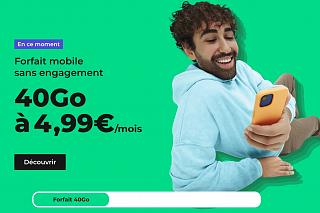 Bon plan relatif Forfait Red by SFR 40 Go 4G/13 Go UE/DOM, Appels, (...)