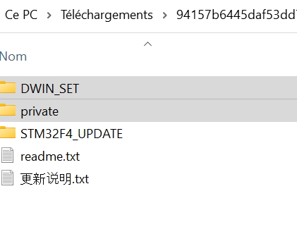 Le contenu de l'archive Firmware