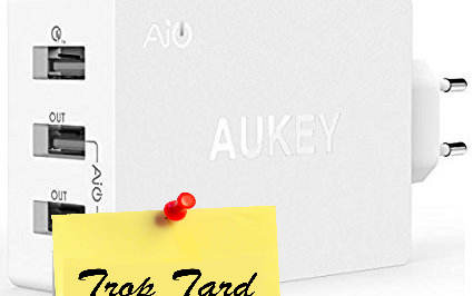 Chargeur mural USB 3 ports intelligents Aukey 30W 2.4A*3 (…)