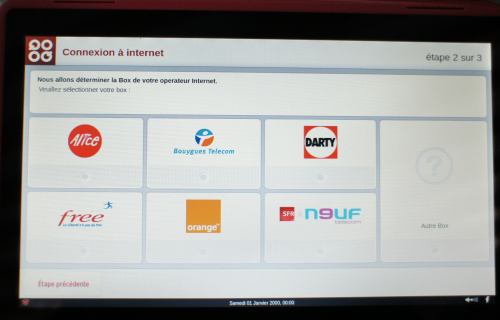 La configuration du Wifi est assistée