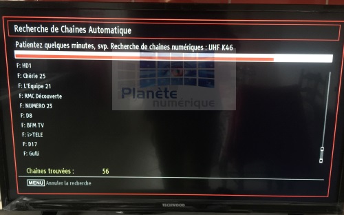 La recherche de programme TNT HD