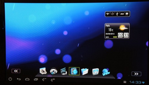 L'interface V2 type tablette tactile