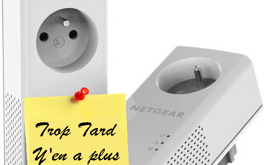 Pack CPL Gigabit 1200Mbps Netgear PLP1200-100FRS 46€90 livré