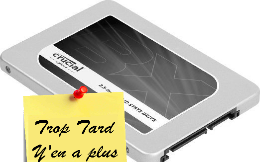 Crucial BX200 Disque Flash SSD 480 Go SATA III 96€99