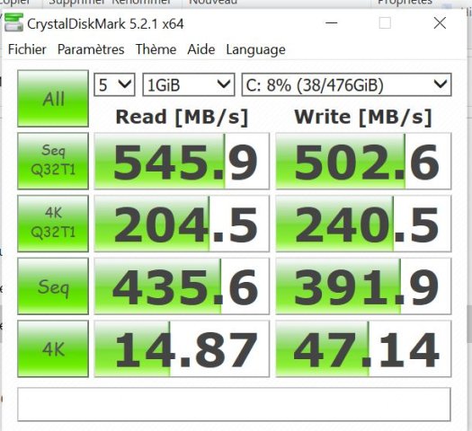 Un disque SSD à la vitesse décente
