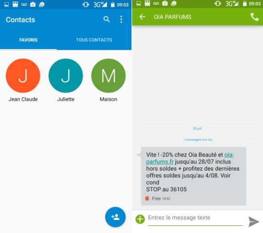 Des applications téléphones et SMS/MMS ordinaires