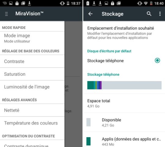 Miravision / espace stockage disponible