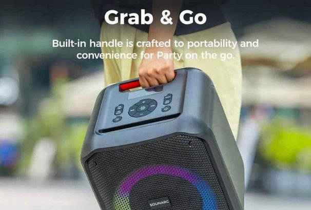L'enceinte de fête Sounarc L1 (60W), lumière sur batterie à seulement 39,99 € 