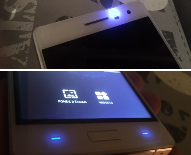 Blueboo Xtouch, diode notification et boutons éclairés au menu