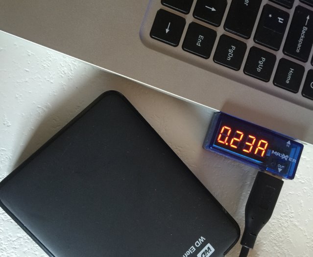 Le port USB n'arrive pas à monter en ampérage pour amorcer un disque externe