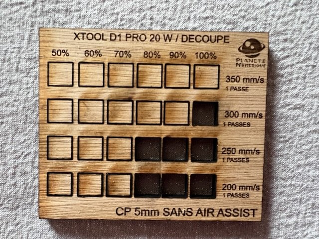 La découpe du CP 5 mm sans Air Assist