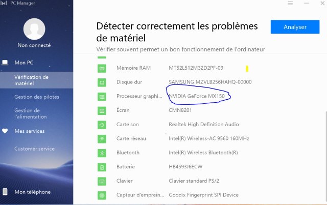 En import, le Matebook 13 propose une Geforce MX150