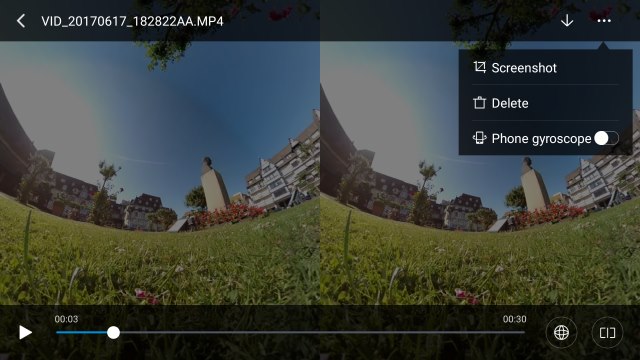 Lecture en mode VR avec gyroscope. Un Casque est à utiliser