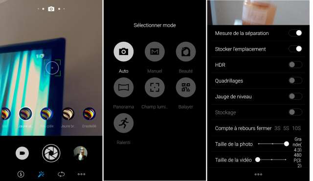 L'application d'appareil Photo est complète