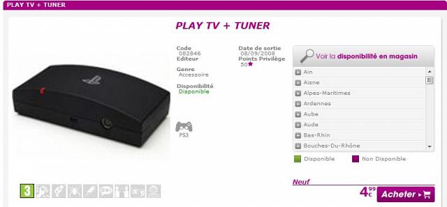 Le Sony Play TV, tuner TNT HD enregistreur pour PS3 pour 4.99 € !
