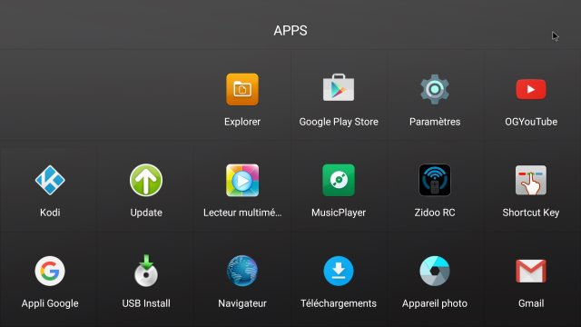 Les applications installées 1/2