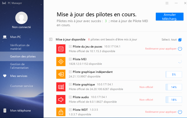 Pratique la mise à jour des drivers