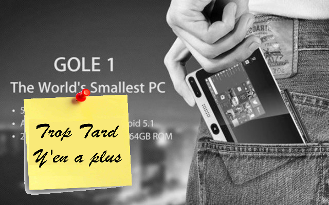 Mini PC De poche GOLE1 avec écran , Windows et Android (…)