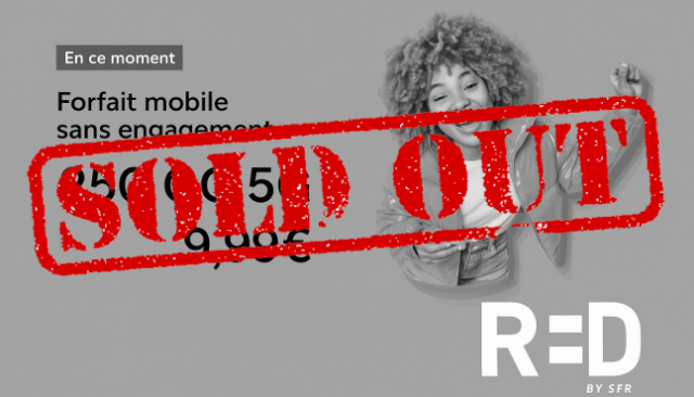 Promotion RED SFR 250GO 5G Appel/sms/mms illimités et 26 (...)