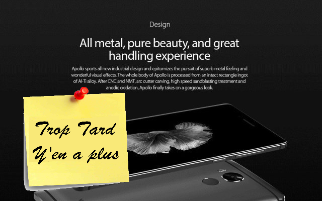 Le Vernee Apollo, écran QHD, Helio X25 4GO/64GO et super (...)