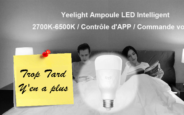 Ampoule connectée Yeelight YLDP05YL E27 blanche 12€60 (...)
