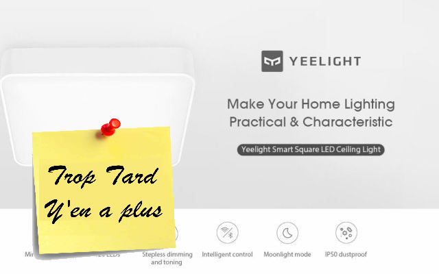 Plafonnier connecté Yeelight 3000 lumens pilotable Alexa (...)