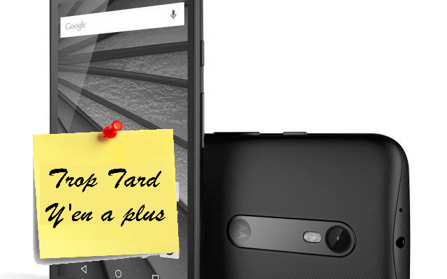 Smartphone Moto 4G 3eme génération, 4G HD pour 119€ (ODR)