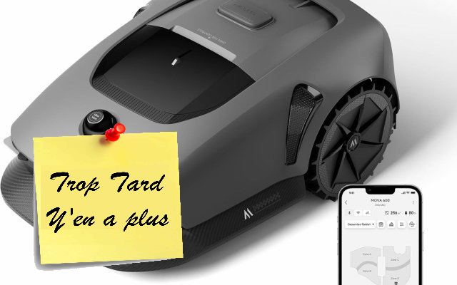 Le Robot tondeuse MOVA 600 sans fil à 470,09€ (-37%) (...)