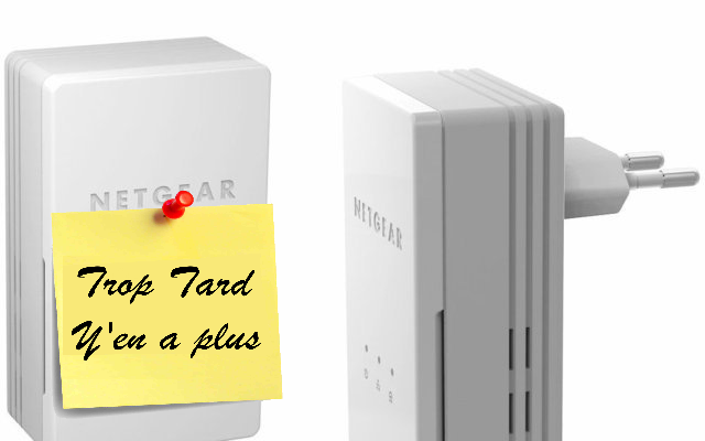 2 adaptateurs CPL Ethernet Netgear 200 Mbit/s 19€90 (...)