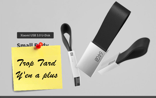 Clé USB Xiaomi 64 Go, USB 3.0 XMUP01QM à 12€28