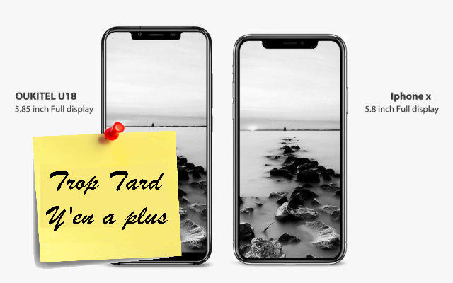 Oukitel U18, un look d'iPhone X assumé à 133€ (test publié)