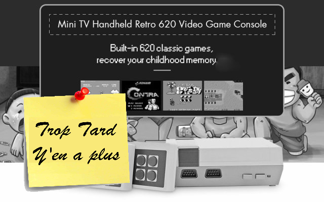 Mini console Retrogaming type NES 620 jeux à 17€10