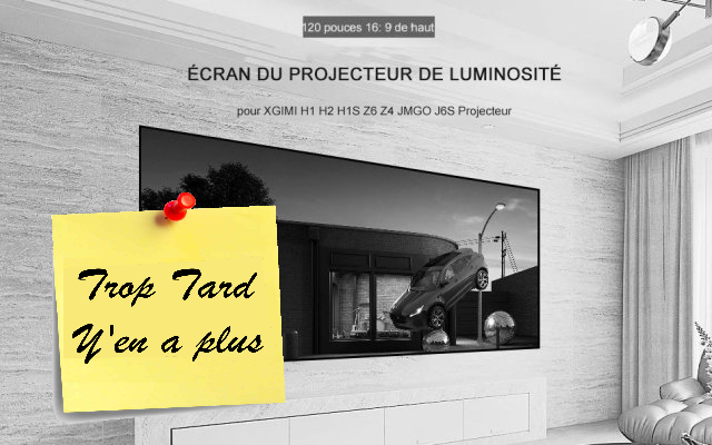 Écran de Projection 16:9 de 120 pouces - Gris, Haute (...)