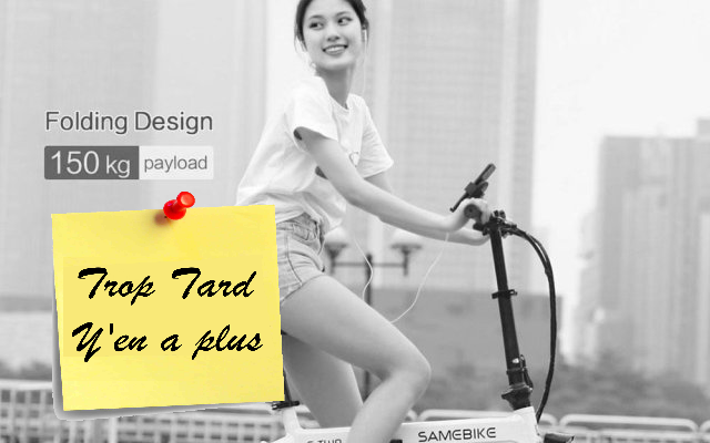 Vélo électrique pliant Samebike YINYU14, équivalent (...)