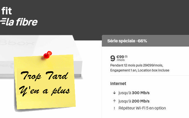 Abonnement Fibre Bouygues Telecom Bbox Fit à 9€99 pendant (...)