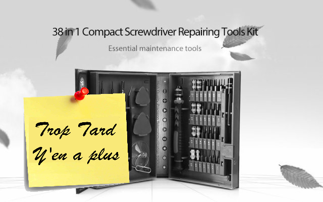 Kit outil réparation Smartphone 38 pièces à 4,72€