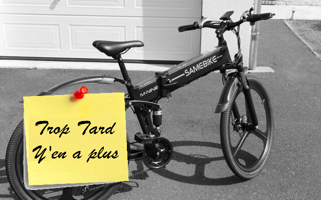 Vélo électrique Samebike L026, adulte pliant roue 26 (...)
