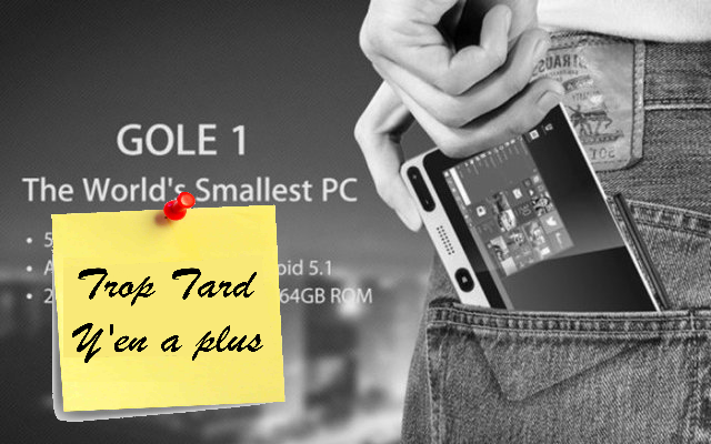 Mini PC De poche GOLE1 avec écran , Windows et Android (...)