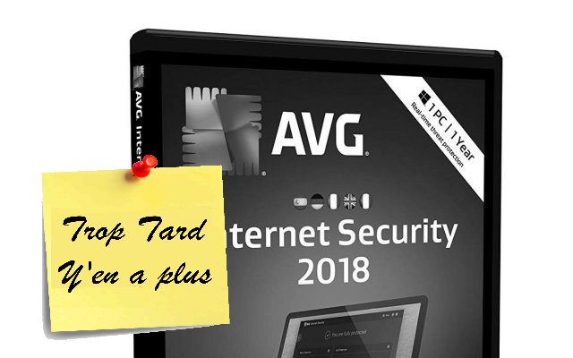 Antivirus AVG Internet Security 2018 licence PC 1 an gratuit