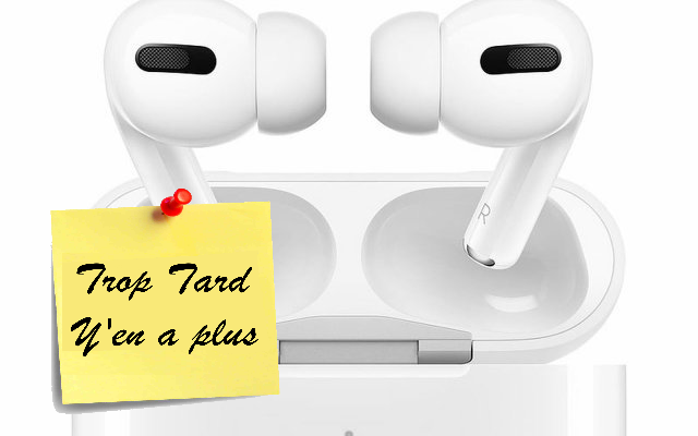 Les Apple Airpods PRO, ANC, charge sans fil QI, 24 (...)