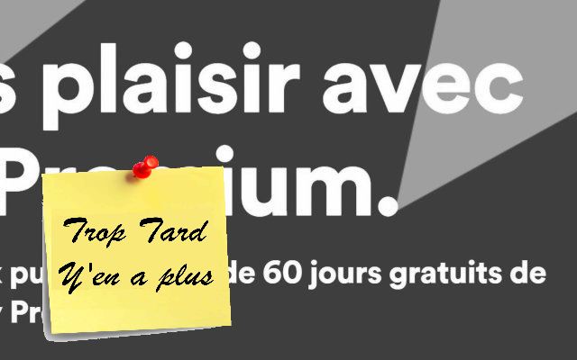 Offre Spotify PREMIUM 60 jours de musique illimitée (...)