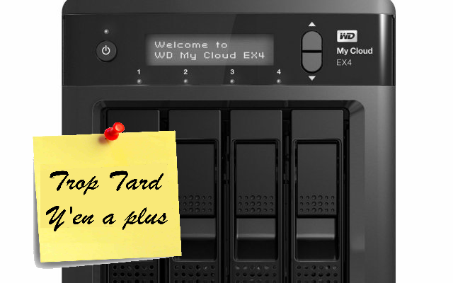 Boîtier NAS 4 baies WD My Cloud EX4 à 249€90
