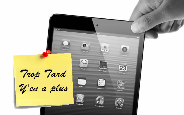 Apple iPad mini Noir 16GO 288€95 euros ce jour