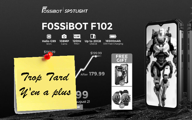 La smartphone chantier FOSSiBOT F102,IP69K, Batterie (...)