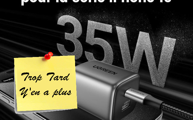 Chargeur UGREEN Nexode 35W GaN Double Prise USB-C et (...)