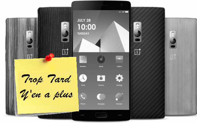 Le Smartphone Oneplus 2 64GO disponible à 356€ (...)