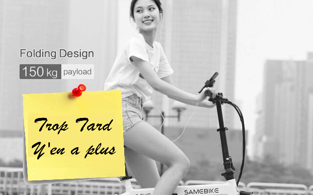 Vélo électrique pliant Samebike YINYU14, équivalent (...)